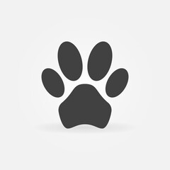 Dog Paw Footprint vector concept minimal icon or sign