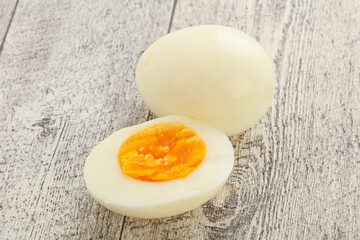 Boiled chicken egg for breakfast