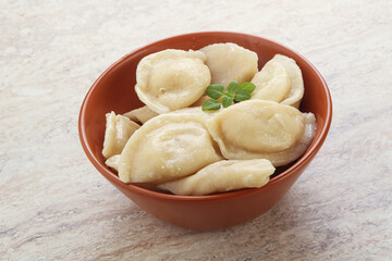 Russian traditional Vareniki - dumplings with potato