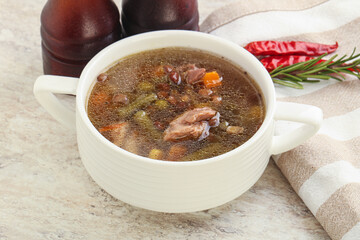 Soup with lentil and chicken