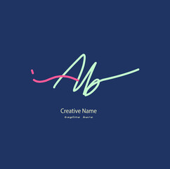 Fototapeta na wymiar Ab Initial Handwriting Logo Illustrations & Vectors