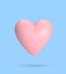 Fototapeta na wymiar pink heart on blue background. 3d render