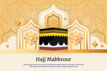 Hajj Mabror Gold Realistic Background