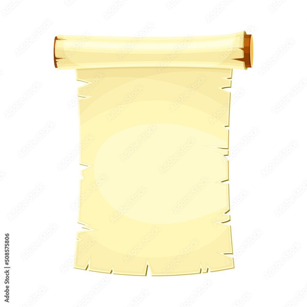 Poster old scroll or roll of papyrus, parchment or paper containing writing vector illustration