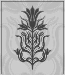 Art nouveau style flower plant basic element. 1920-1930 years vintage design. Symbol motif design.
