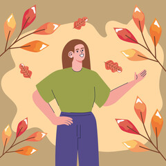 girl with autumn leafs