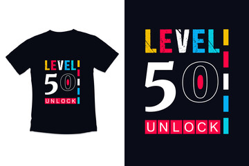 T shirt design vintage gamer with level 50 birthday gaming shirt design