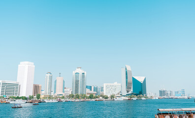 Fototapeta premium Middle eastern streets and buildings next to the river