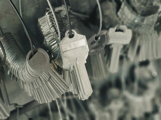 Many key chains
for copy key on locksmith shop.