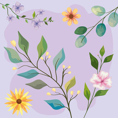 poster flowers spring pattern
