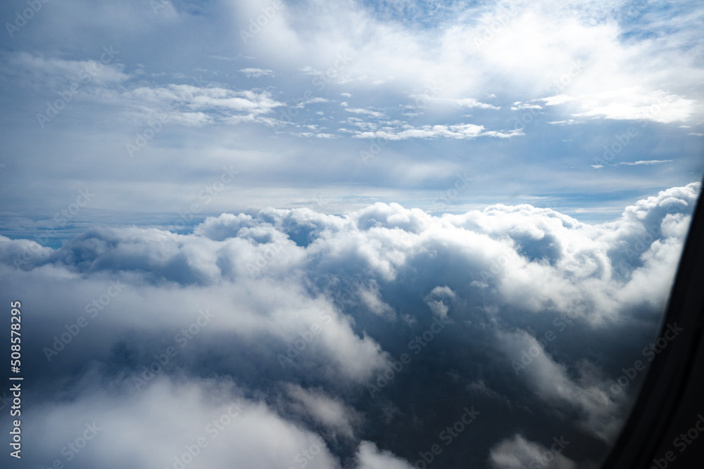 Canvas Prints view through window of aircraft during flight