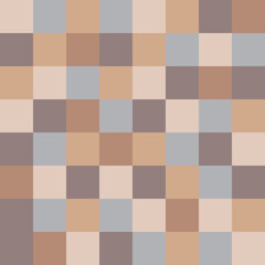 Brown and gray pixels for the interior. Can be seamless. Vector with a beige checkered plaid. The pattern is simple and interior. Minimal pattern for pillows, cups, wallpapers, cups, fabrics.