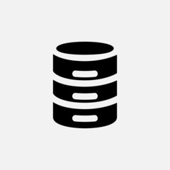 Database icon in solid style about essentials, use for website mobile app presentation