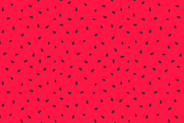 Watermelon red pattern horizontal background. Vector summer fresh fruits backgrounds. Watermelon pulp with black seed texture hand drawn backdrop.