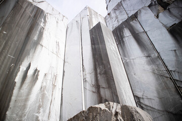 Abandoned marble quarry on the Apuan Alps - obrazy, fototapety, plakaty
