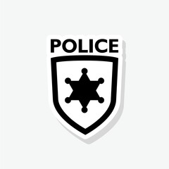 Police badge sticker icon sign for mobile concept and web design
