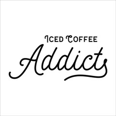 iced coffee addict design eps