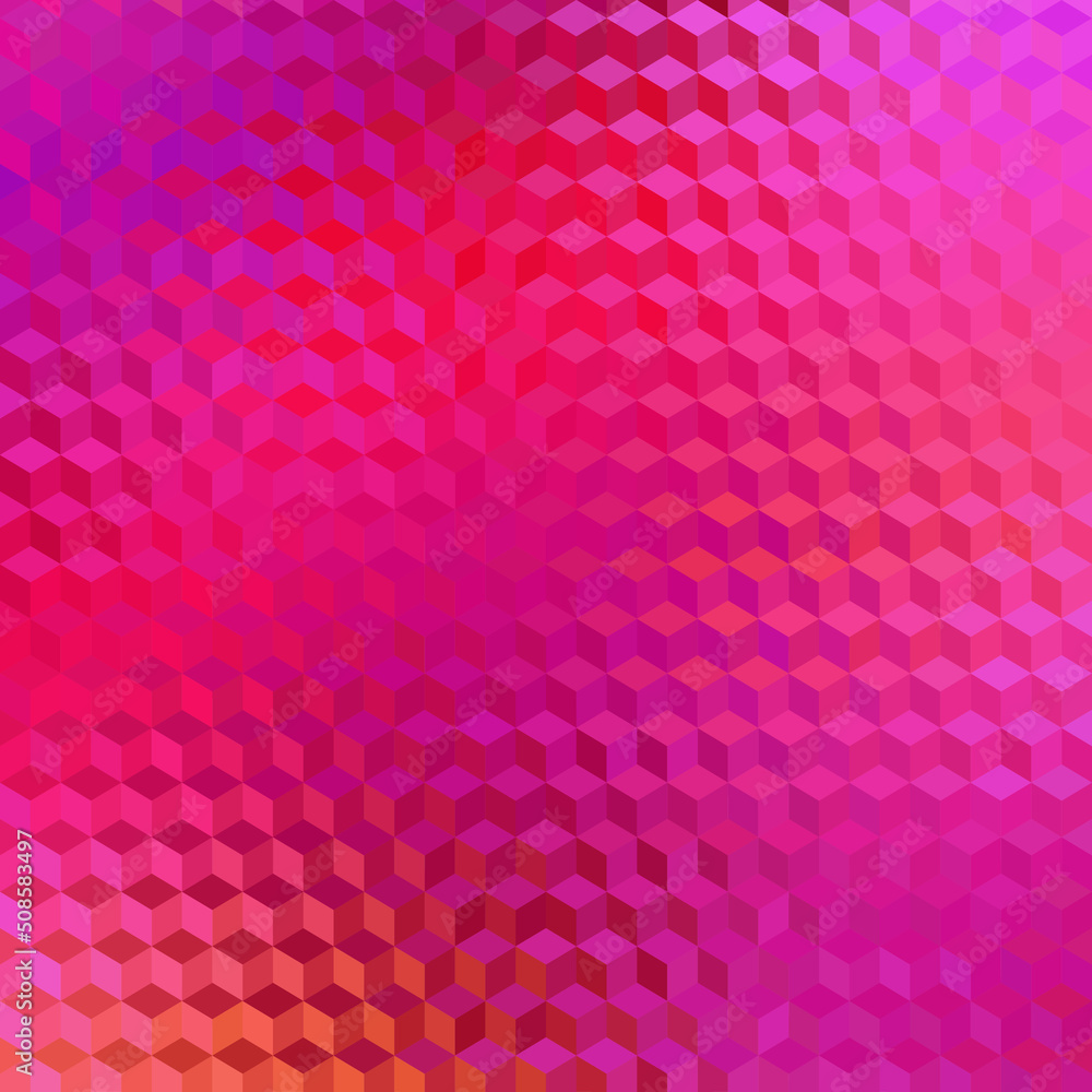Poster Geometric seamless pattern of a cubes in low poly style.
