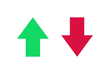 Arrows up and down. Red arrow pointer green indicating direction