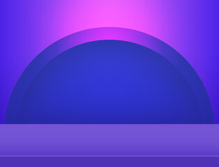 Vector stage violet and blue background with floor for design