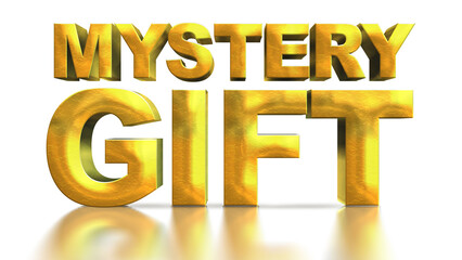 Gift gold 3D letters isolated on a white background. Girt golden lettering 3d illustration