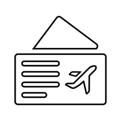 Travel, airplane, ticket line icon. Outline vector.