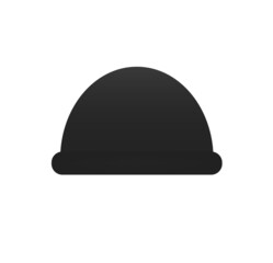 Black knitted hat. Unisex padded cap with fashionable design