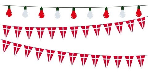 3D Garlands of Denmark on a white background	
