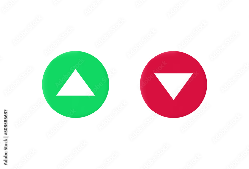 Poster up and down buttons. red arrow and green indicating direction