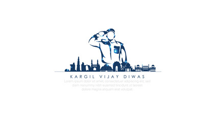 Kargil Vijay-illustration of abstract concept for Kargil Vijay Diwas, banner or poster.26 JULY