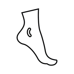 Ankle, foot outline icon. Line art vector.