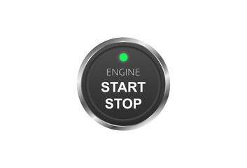Button to start and stop engine of car