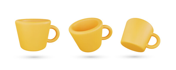 Realistic 3d coffee cup vector object illustration