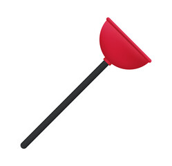 Plunger for cleaning pipes. Tool with red rubber nozzle and black handle