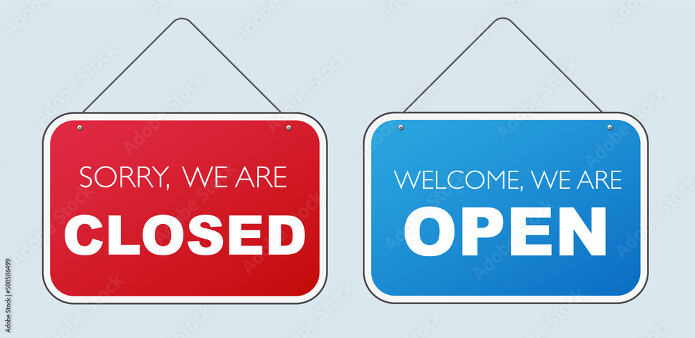 Poster boards are closed and open