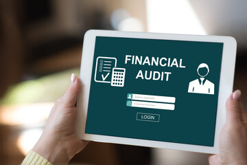 Financial audit concept on a tablet