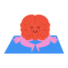 Vector illustration of the brain during meditation.