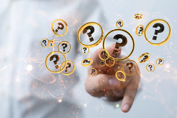 colored question marks background concept. 3D Rendering.
