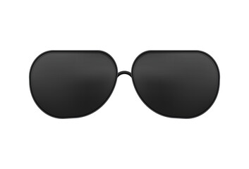 Fototapeta premium Black sunglasses. Fashionable accessory with geometrically curved lenses