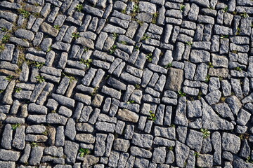 Stra&szlig;enpflaster, alt, antik, handbehauen