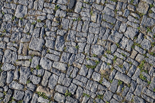 Stra&szlig;enpflaster, alt, antik, handbehauen
