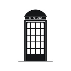 british telephone box icon isolated on white.
