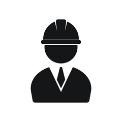 Construction worker icon template black color editable. Construction worker symbol Flat sign isolated on white background