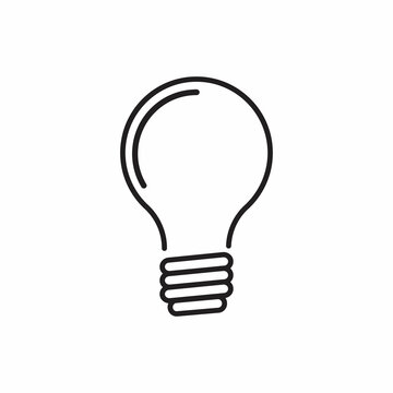 lightbulb inside symbol in thin line style