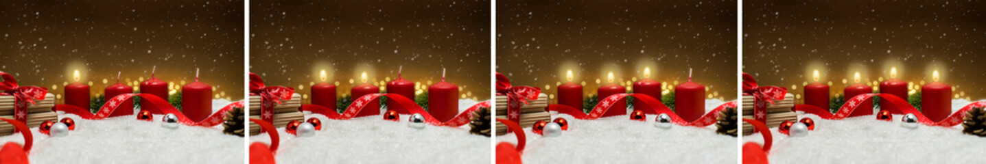Fototapeta na wymiar Candles for advent and christmas.