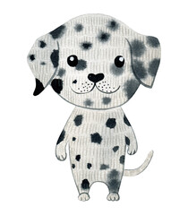 Cute dalmatian. Watercolor illustration isolated on white background.