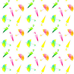 傘柄シームレスパターン　手描き水彩イラストのテキスタイル