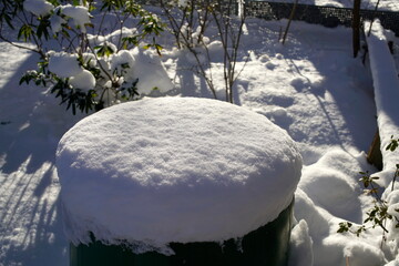 Schneehaube auf Stein
