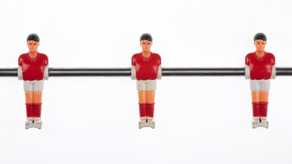 table football players figurines isolated on white background