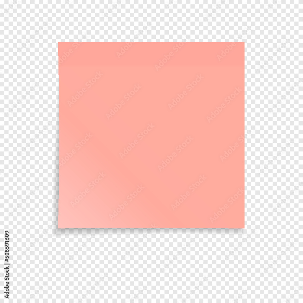 Poster orange sticky note isolated on a transparent background